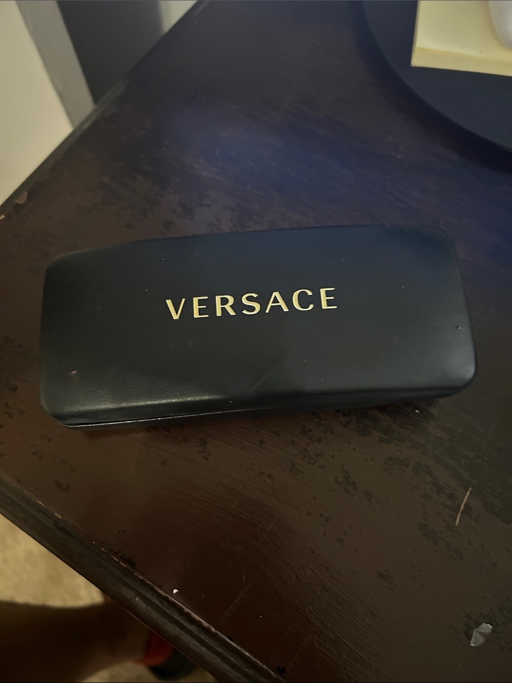 Versace Black Eyewear Case with Gold Logo